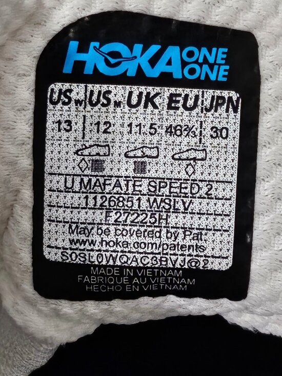 Hoka One One U Mafate Speed 2 WhiteSilver Trail RunShoes 1126851WSLV Mens 12/W13 main image 4